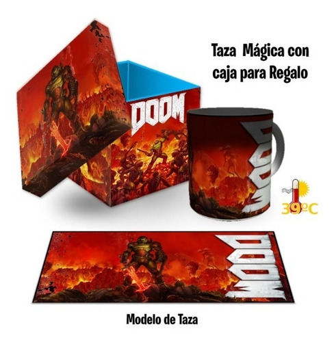 Taza Magica, Doom Game, Con Caja Para Regalo