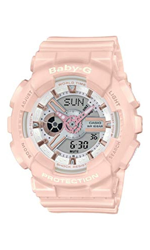 Reloj Casio Ba110rg-4a Baby-g Para Mujer, Rosa Pastel, 43,4