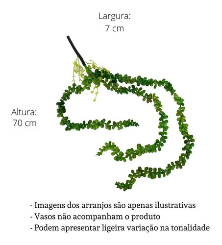 4 Suculentas Plantas Artificiais Pendente Em Silicone Verde