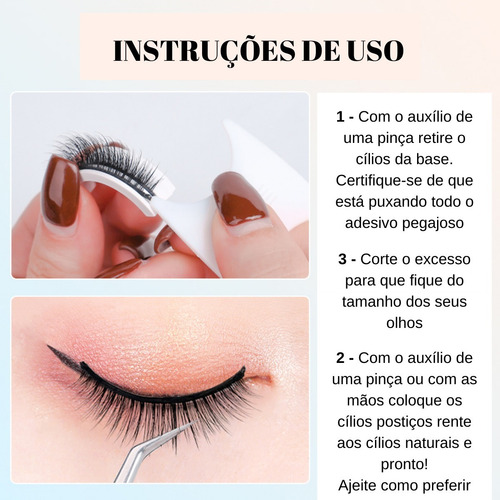 Imagem 5 de 5 de Cílios Postiços Autoadesivos Reutilizáveis Com Estojo Acrili