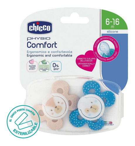 Imagen 3 de 6 de Chicco Set De Chupón Physioforma Comfort Para Bebés 6 A 16 M