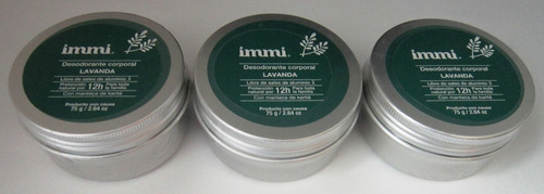 3 Desodorante Immi Lavanda Libre Aluminio Y Triclosan Vegano