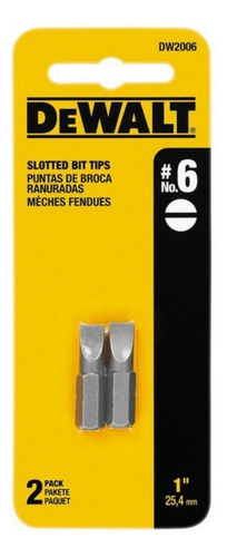 Set De Dos Puntas Planas Ranuradas Dw2006 X 2 Dewalt 25.4mm