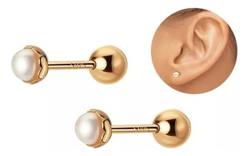 Aros 18 Kilates (18k) Para Bebe Atornillados