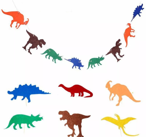 Guirnalda Serie Papel Estrellas Animales Dinosaurios