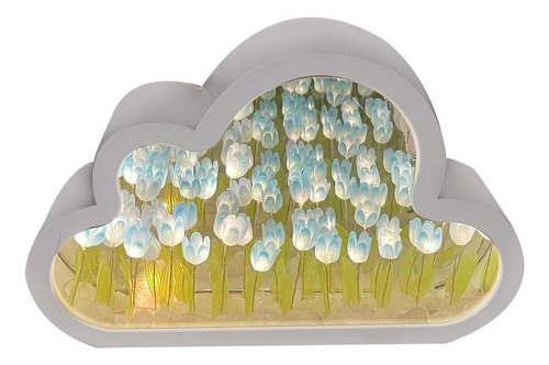 Luz Nocturna Con Espejo De Tulipán De Nube Para Dormitorio