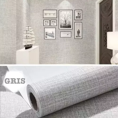 PAPEL P. 6 METROS AUTOADHESIVO. FRONDA GRIS/BEIGE