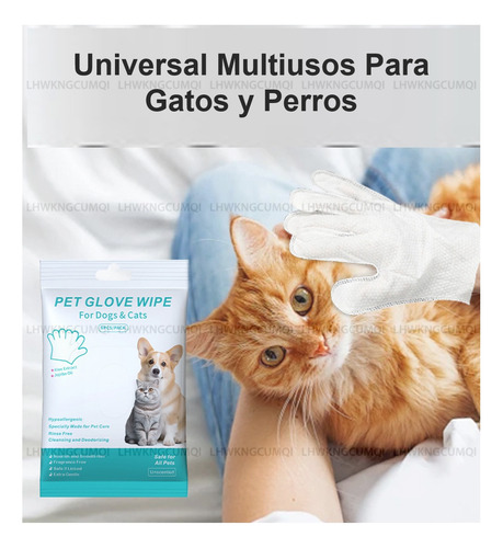 Guantes Mágicos Para Bañar Cuidado Mascotas Silicón 2 Pzas Blanco