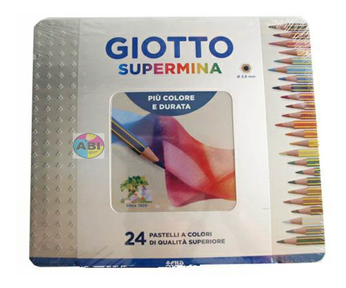 Lápices Giotto Supermina Lata X 24u Mina Gruesa 3,8 Italia