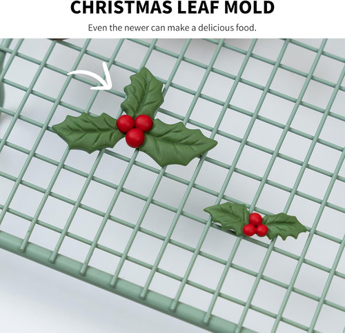 Juego De Moldes De Fondant De Navidad Con Hojas De Acebo