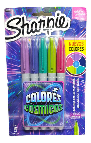 5 Sharpie Colores Cósmicos Edicion Limitada Marcadores