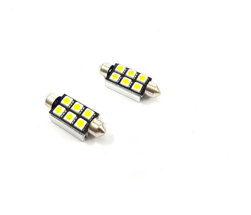 Lampara Tubular 6 Led Blanca 11x42mm Canbus 12v X2 Unidades