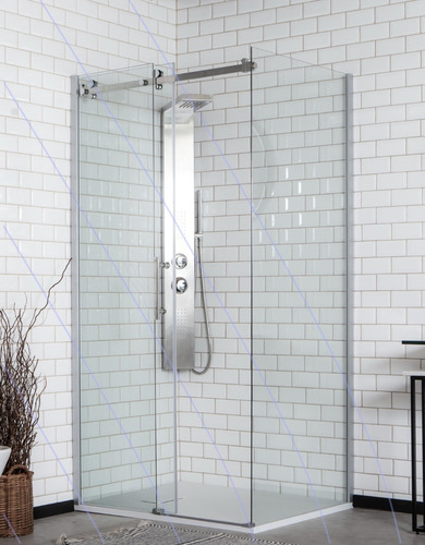 Mampara De Baño Acero Corrediza Granero 90 X 90 Seul Gorena