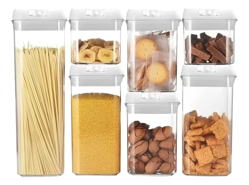 Set 7 Contenedores Herméticos De Alimentos Acrílico De Alta