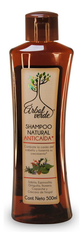  Shampoo Natural Anticaída Cabello Árbol Verde 500ml