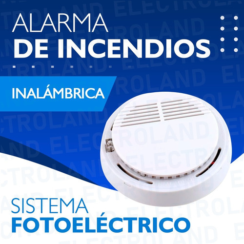 Alarma Sensor Detector De Humo Autónomo Inalámbrico Fotoeléctrico