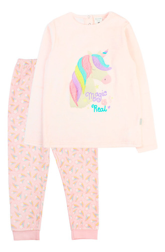 Pijama Must Have Coral Pálido Ficcus Kids