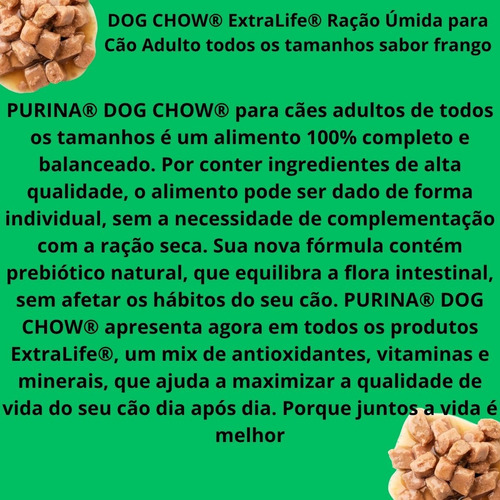 30 Saches Ração Úmida Dog Chow 100g Frango Nestlé Purina