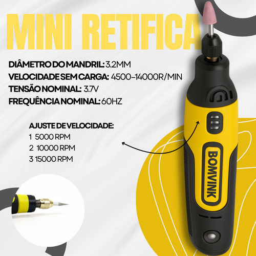 Micro Retífica Com Acessórios E Maleta Mini Furadeira