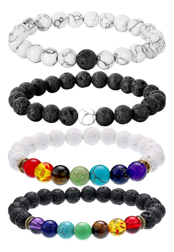 4 Pulseras De Chakras, Pulseras De Aceite Esencial Para Niño