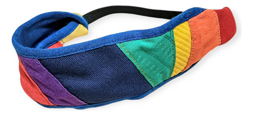 Vincha De Diseño Para El Pelo Tela Lgbt Upcycling Patchwork Lgbt Borde Azul
