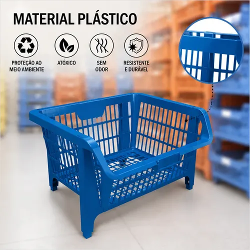 5 Cestos Expositores Presto Azul Mini Organizador Lojas | MercadoLivre
