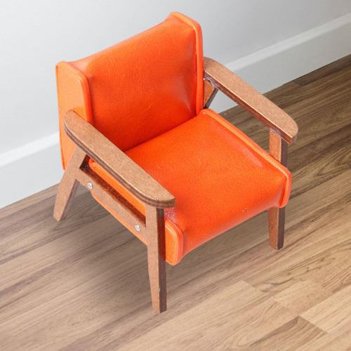 Muebles Para Casa De Muñecas, Sofá En Naranja Pequeño