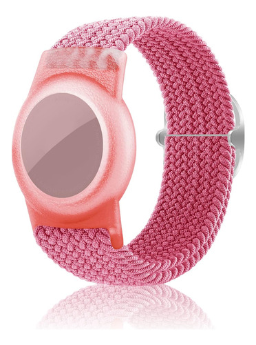 Pulsera Compatible Con Airtag, De Nailon, Ajustable, Rosa