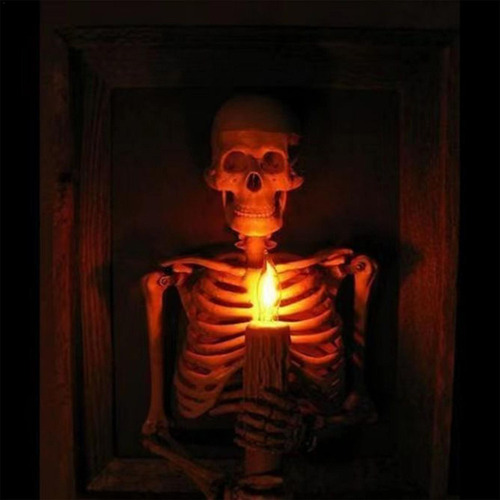 Vela Led Con Calavera De Halloween Candelabros De Halloween