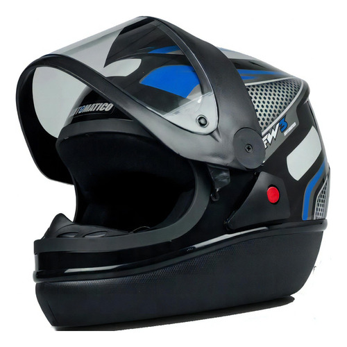 Capacete Fechado Automatic AD FW3 Viseira Cristal Cor Azul Tamanho 58