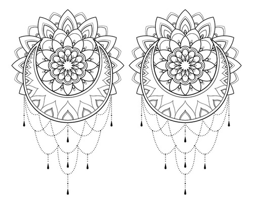 Adhesivos Murales De Flores Mandala Datura, 2 Unidades