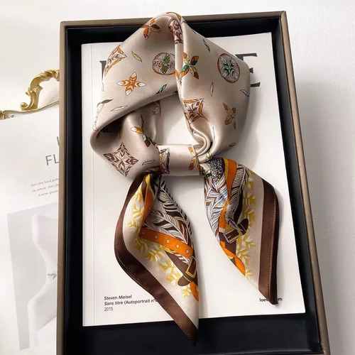 Pañuelo De Seda De 70 X 70 Cm, Accesorio De Moda Versátil 1