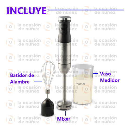 Imagen 3 de 7 de Mixer Industrial Smartlife 800w Batidor + Accesorios Sm5010