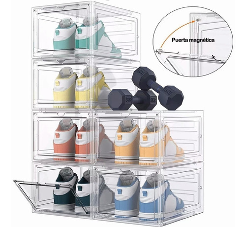 Grande Cajas Organizadoras Apilables Para Zapatos 4 Piezas Color Blanco