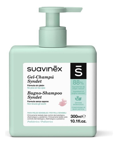  Gel Shampoo Syndet Sin Jabón P/piel Pelo Bebé Suavinex 300ml