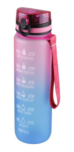 Imagen 7 de 10 de Bote Vaso De Agua Motivacional 1000 Ml Termo Cilindro Popote