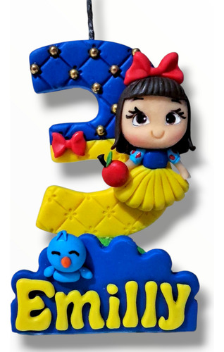 Vela Personalizada Em Biscuit Tema Branca De Neve Vermelho Branca De Neve