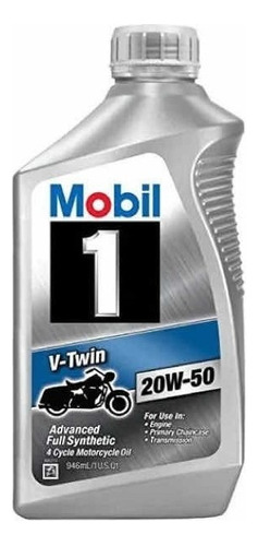 Lubricante Mobil 1 Full Sintético V Twin 20w50 - 1 Cuarto