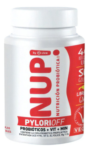 Nup Probiotico Pylori Off 30 Cap Combate Helicobacter Pylori Sabor Sin Sabor