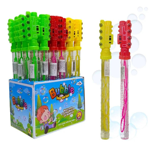 Caja 24pz Burbujero Jumbo 35cm! Burbujas Animalitos Figuras Tren