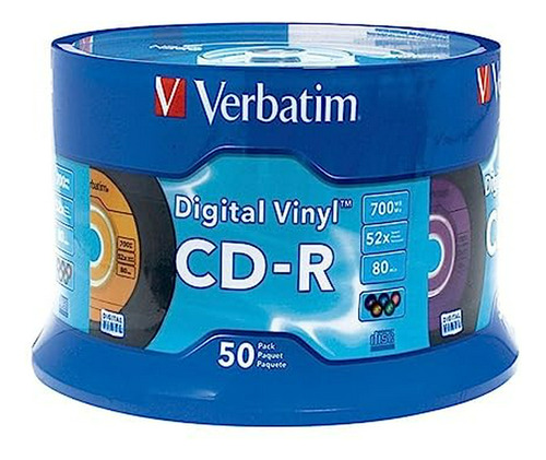 Verbatim Cd-r 80min 52x With Digital Vinyl Surface 50pk Spin