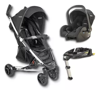 Carrinho Bebe Helios 2 Preto+bebe Conforto+base Isofix Kiddo