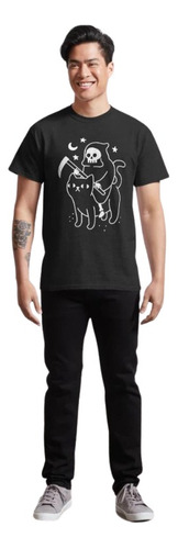 Polera La Muerte Y Gato Parca Gatito