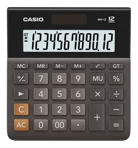 Casio Calculadora Mh-12-bk-w-dp Color Negro