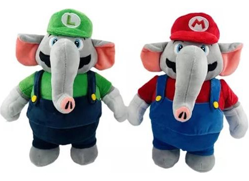 2pcssuper Mario Bros Wonder Muñeco De Mario Peluche Elefante