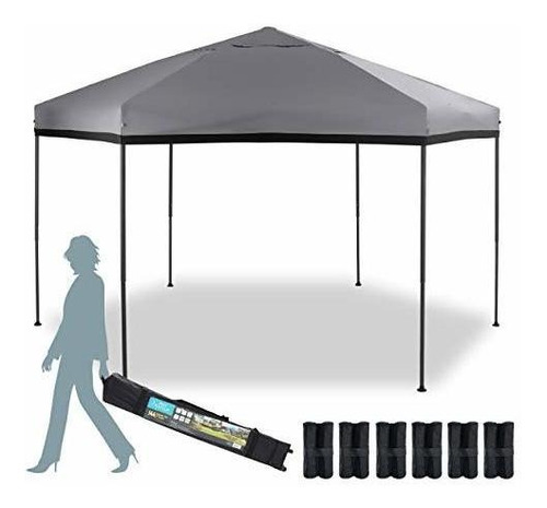 Gazebo -  Mfstudio 12'x10' Hexagon Pop-up Portable 6 Sided G