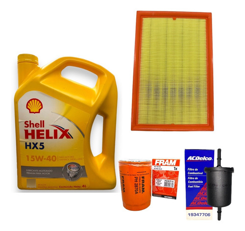 Kit Aceite Shell Hx5 + 3 Filtros Gol Power 1.4 2011 A 2014