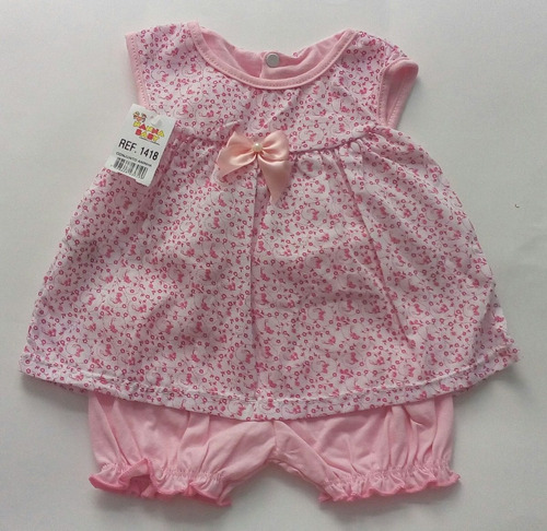 Conjunto Short  E Bata Bebê Menina 0-3 Meses