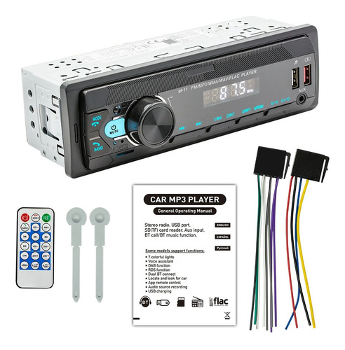 12v Som Automotivo Radio De Carro Potente Com Luz Colorida