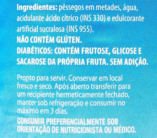 Imagem 2 de 2 de Pessego Em Calda Diet La Pastina C/ Amendoa 410g